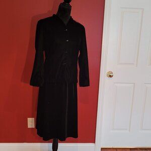 Black velvet suit set